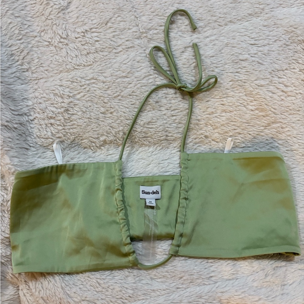 Aritzia Sun-deh Green Bandeau Tie Top- M